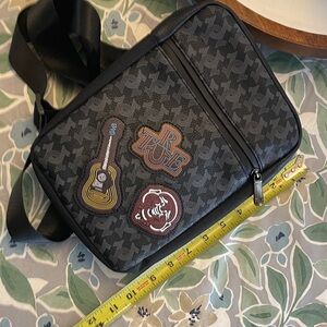 True Religion Sling Black Patterned Bag